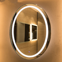 Oval backlit bathroom mirror