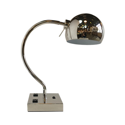 Metal desk lamp with outlets