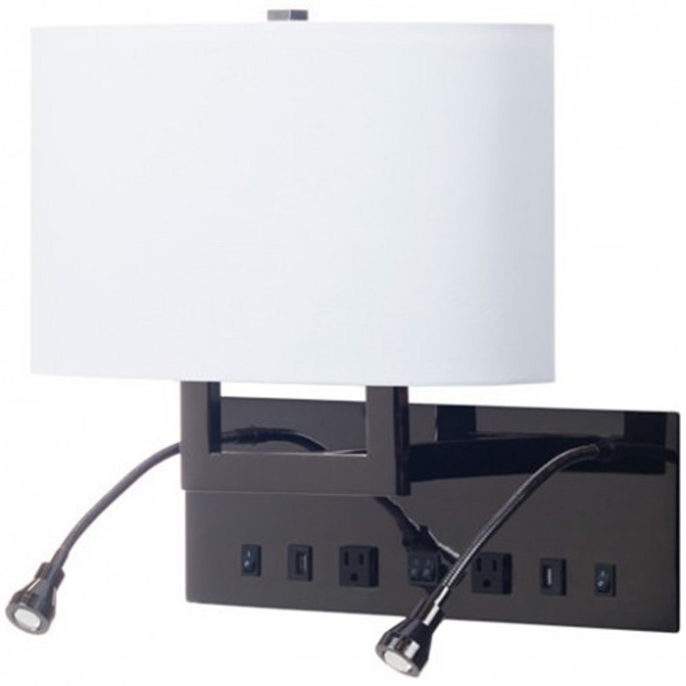 Hotel Bedside Reading Lamp with USB and Outlet