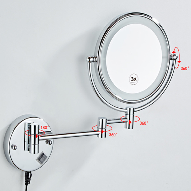 Wall mounted adjustable mirror