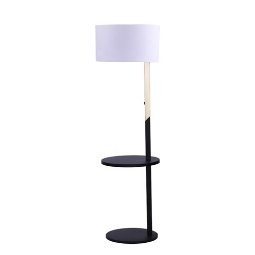 Floor lamp with metal table 