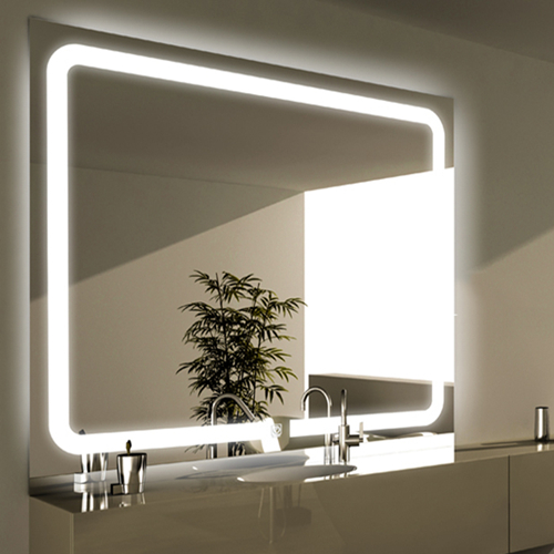 مرآة حمام بإضاءة LED مثبتة على الحائط