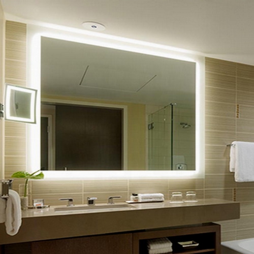 مرآة حمام بإضاءة LED بدون إطار