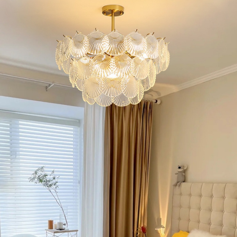 Gold bedroom chandelier light