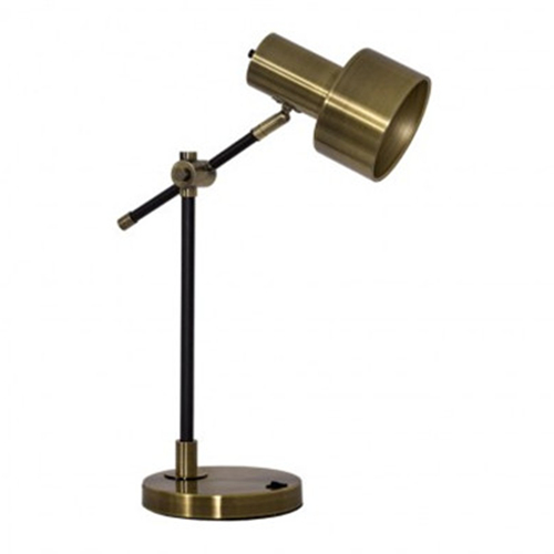 Brass desk lamp with shade