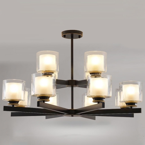 10 Light chandelier with glass shades