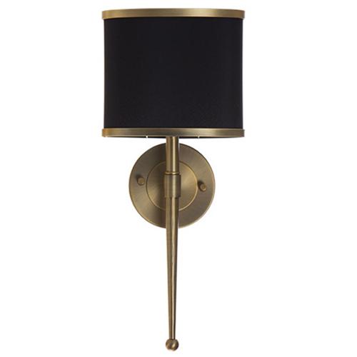 Brass wall sconce with shade